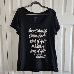 SALE! Torrid Black Oscar Wilde Graphic Women's Top